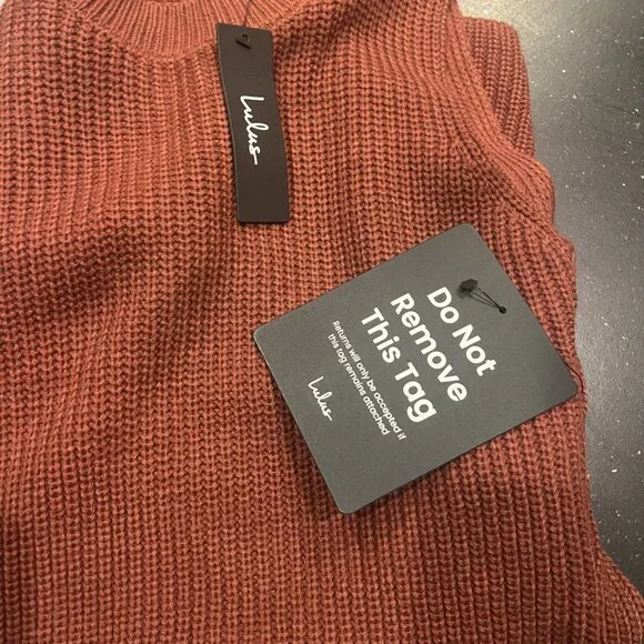 Size Small Lulus Toasty Time Dark Mauve Long Sleeve Two-piece Sweater Dress - Picture 3 of 3